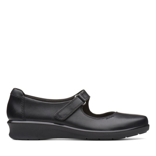 Clarks Womens Hope Henley Flat Shoes Black | CA-7154938